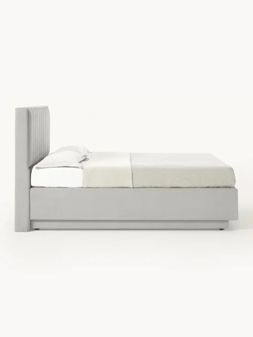 Camas Continentales|Camas>Westwing Collection Cama continental con espacio de almacenamiento Livia Tejido fino gris claro