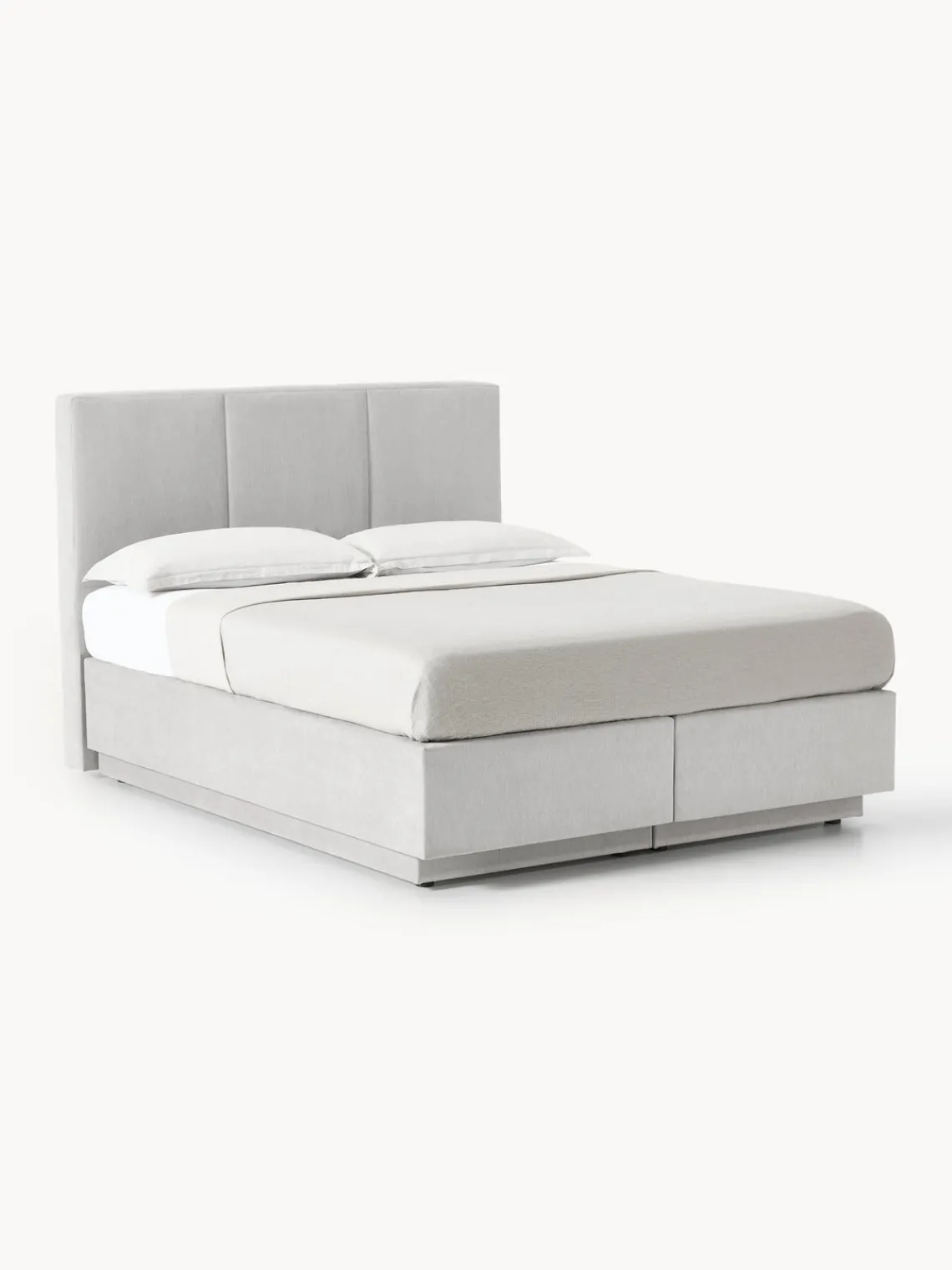 Camas Continentales|Camas>Westwing Collection Cama continental con espacio de almacenamiento Oberon Tejido fino gris claro