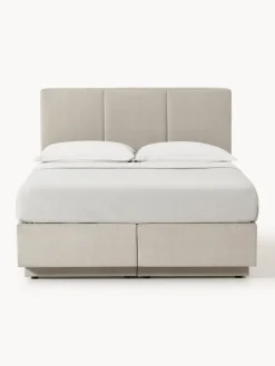 Camas Continentales|Camas></noscript>Westwing Collection Cama continental con espacio de almacenamiento Oberon Tejido fino beige