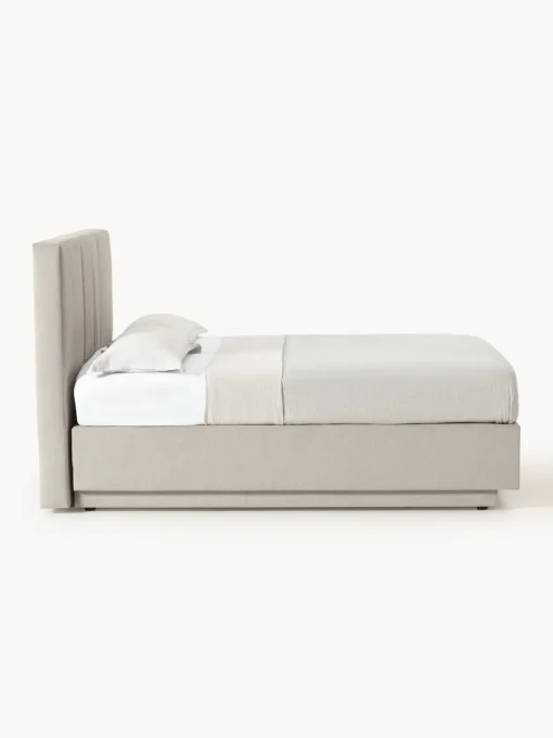Camas Continentales|Camas>Westwing Collection Cama continental con espacio de almacenamiento Oberon Tejido fino beige