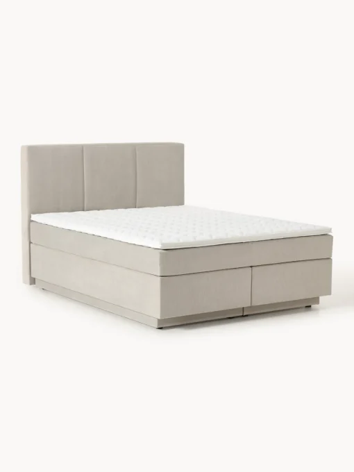 Camas Continentales|Camas>Westwing Collection Cama continental con espacio de almacenamiento Oberon Tejido fino beige