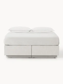 Camas Continentales|Camas></noscript>Westwing Collection Cama continental con espacio de almacenamiento Enya Tejido jaspeado greige
