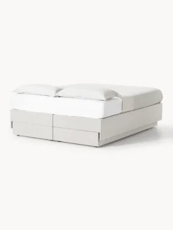 Camas Continentales|Camas></noscript>Westwing Collection Cama continental con espacio de almacenamiento Enya Tejido jaspeado greige