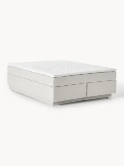 Camas Continentales|Camas></noscript>Westwing Collection Cama continental con espacio de almacenamiento Enya Tejido jaspeado greige