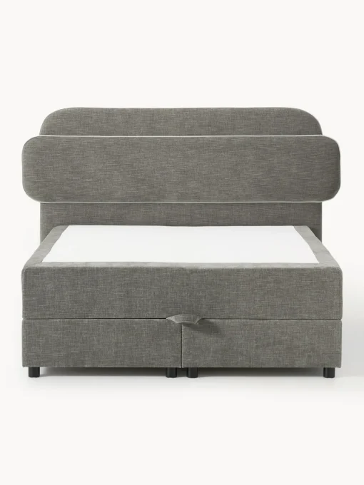 Camas Continentales|Camas>Westwing Collection Cama continental con espacio de almacenamiento Enrica Tejido gris oscuro