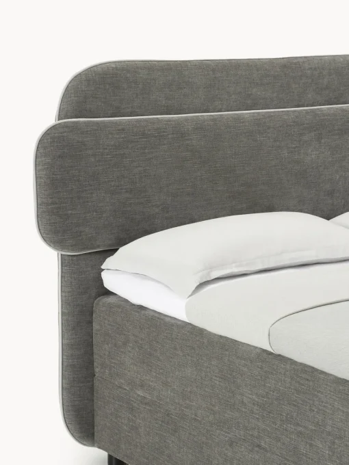 Camas Continentales|Camas>Westwing Collection Cama continental con espacio de almacenamiento Enrica Tejido gris oscuro