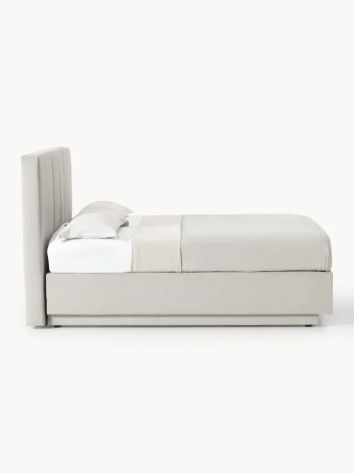 Camas Continentales|Camas>Westwing Collection Cama continental con espacio de almacenamiento Oberon Tejido fino beige claro
