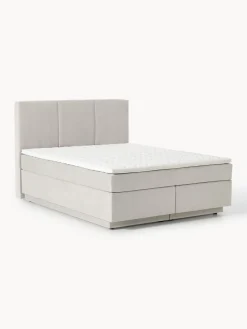 Camas Continentales|Camas></noscript>Westwing Collection Cama continental con espacio de almacenamiento Oberon Tejido fino beige claro