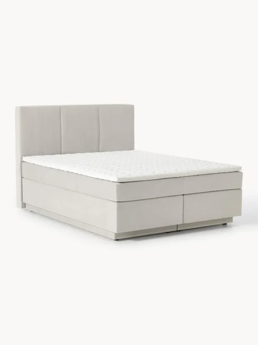 Camas Continentales|Camas>Westwing Collection Cama continental con espacio de almacenamiento Oberon Tejido fino beige claro