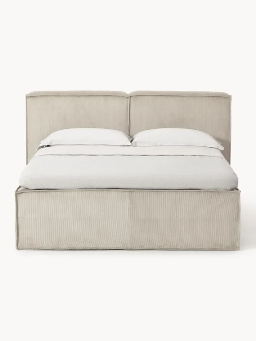 Camas Continentales|Camas>Westwing Collection Cama continental de pana Lennon Pana beige claro