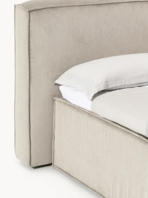 Camas Continentales|Camas>Westwing Collection Cama continental de pana Lennon Pana beige claro