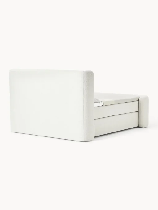 Camas Continentales|Camas>Westwing Collection Cama continental en tejido bouclé Perla Bouclé blanco Off White