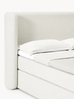 Camas Continentales|Camas></noscript>Westwing Collection Cama continental en tejido bouclé Perla Bouclé blanco Off White