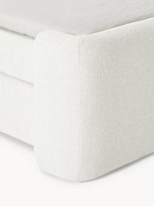 Camas Continentales|Camas>Westwing Collection Cama continental en tejido bouclé Perla Bouclé blanco Off White