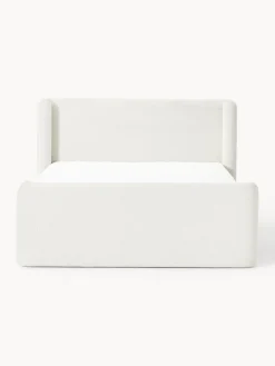 Camas Continentales|Camas></noscript>Westwing Collection Cama continental en tejido bouclé Perla Bouclé blanco Off White