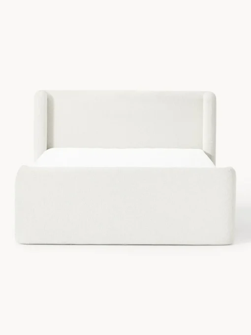 Camas Continentales|Camas>Westwing Collection Cama continental en tejido bouclé Perla Bouclé blanco Off White