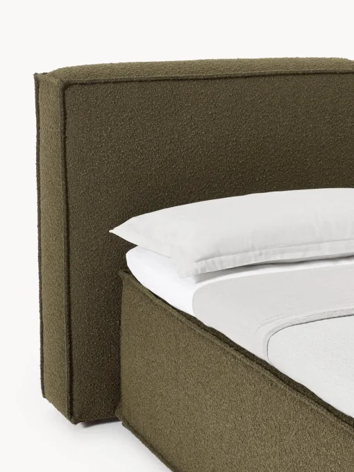 Cama continental en tejido bouclé Lennon Camas Continentales|Camas