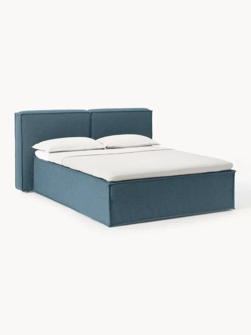 Cama continental en tejido bouclé Lennon Camas Continentales|Camas