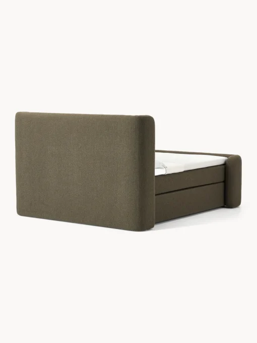Camas Continentales|Camas>Westwing Collection Cama continental en tejido bouclé Perla Bouclé verde oliva