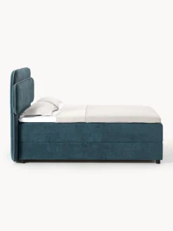 Camas Continentales|Camas></noscript>Westwing Collection Cama continental Enrica Tejido azul oscuro