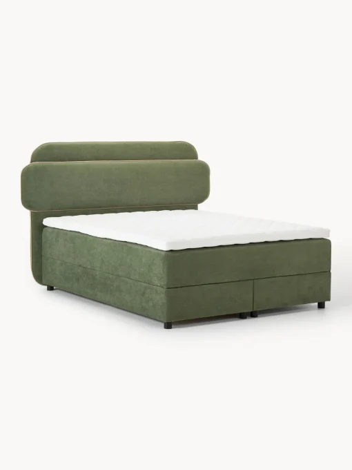 Camas Continentales|Camas>Westwing Collection Cama continental Enrica Tejido verde oscuro