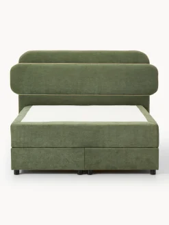 Camas Continentales|Camas></noscript>Westwing Collection Cama continental Enrica Tejido verde oscuro