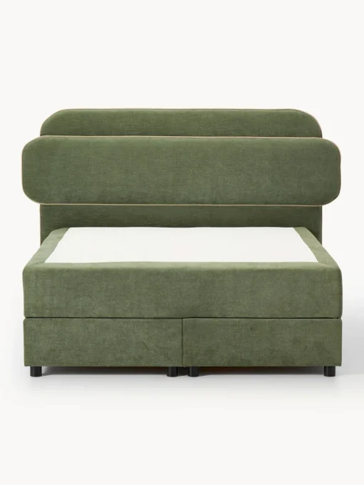 Camas Continentales|Camas>Westwing Collection Cama continental Enrica Tejido verde oscuro