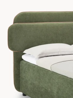 Camas Continentales|Camas></noscript>Westwing Collection Cama continental Enrica Tejido verde oscuro