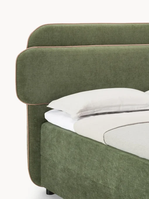 Camas Continentales|Camas>Westwing Collection Cama continental Enrica Tejido verde oscuro