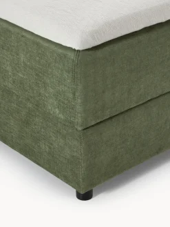 Camas Continentales|Camas></noscript>Westwing Collection Cama continental Enrica Tejido verde oscuro