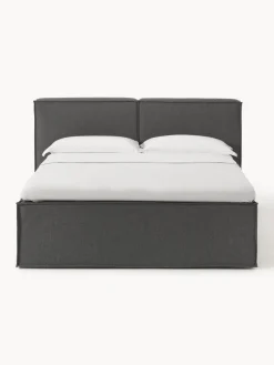 Camas Continentales|Camas></noscript>Westwing Collection Cama continental Lennon Tejido gris antracita