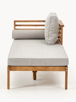 Tumbonas|Muebles De Jardín></noscript>Westwing Collection Cama de jardín de madera de acacia Bo Tejido gris claro, madera de acacia clara