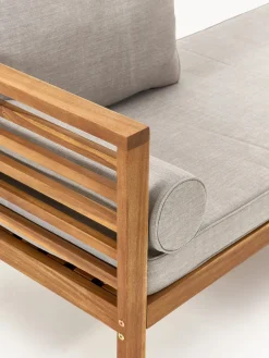 Tumbonas|Muebles De Jardín></noscript>Westwing Collection Cama de jardín de madera de acacia Bo Tejido gris claro, madera de acacia clara
