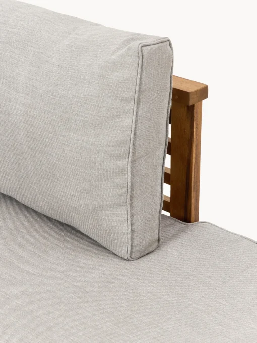 Tumbonas|Muebles De Jardín>Westwing Collection Cama de jardín de madera de acacia Bo Tejido gris claro, madera de acacia clara