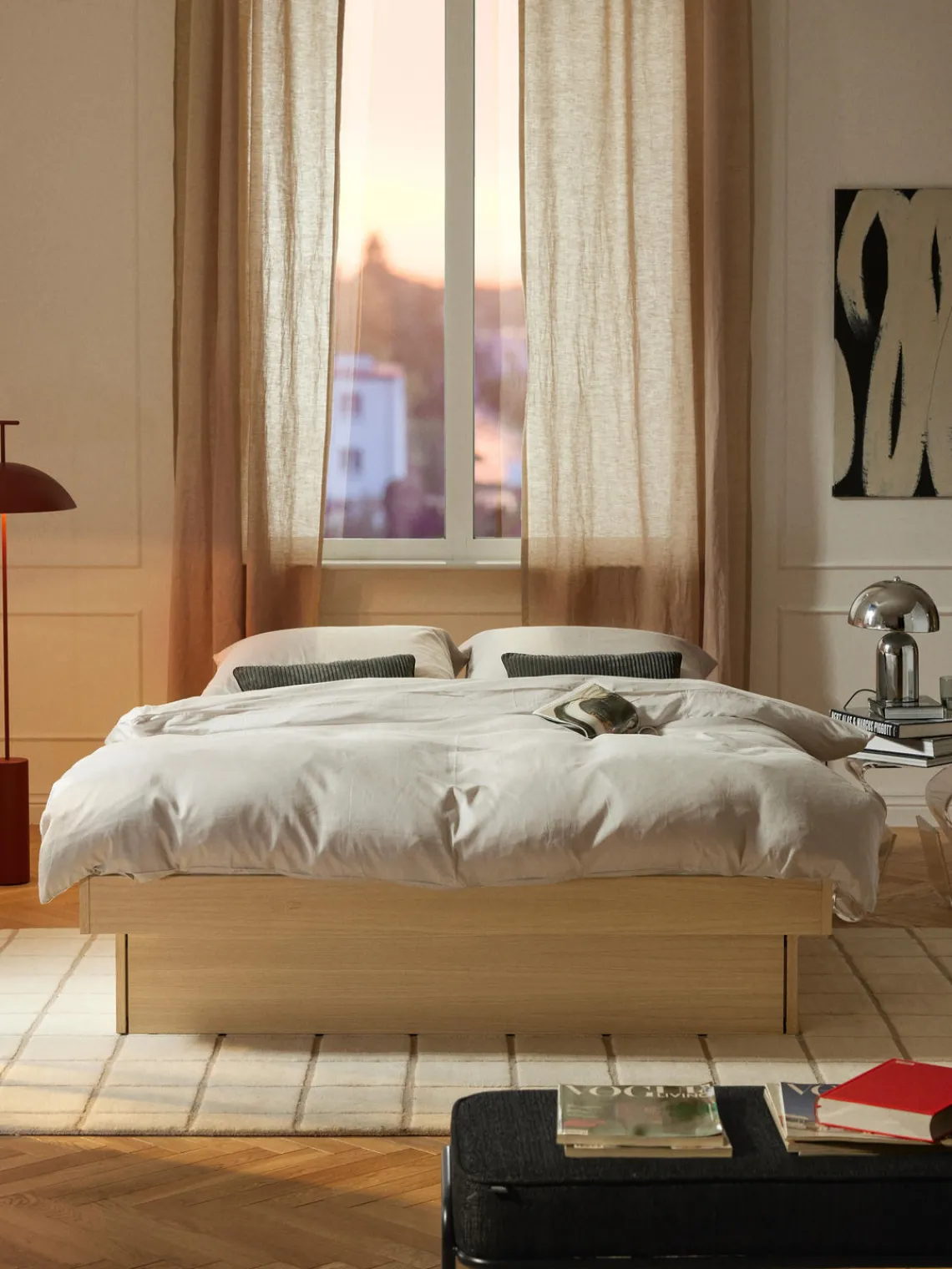 Estructuras De Cama|Camas>Westwing Collection Cama de madera con cajones Sato Madera de roble