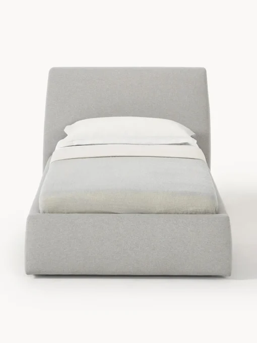 Camas Individuales|Camas Tapizadas>Westwing Collection Cama individual Cloud Tejido fino gris claro