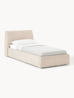 Camas Individuales|Camas Tapizadas>Westwing Collection Cama individual Cloud Tejido beige jaspeado