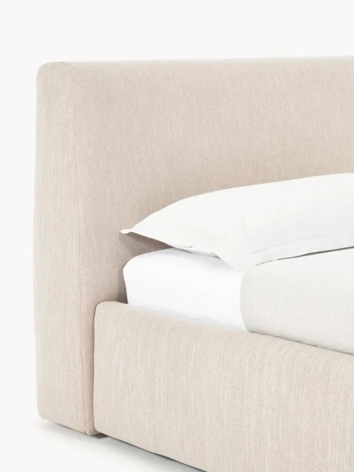 Camas Individuales|Camas Tapizadas>Westwing Collection Cama individual Cloud Tejido beige jaspeado