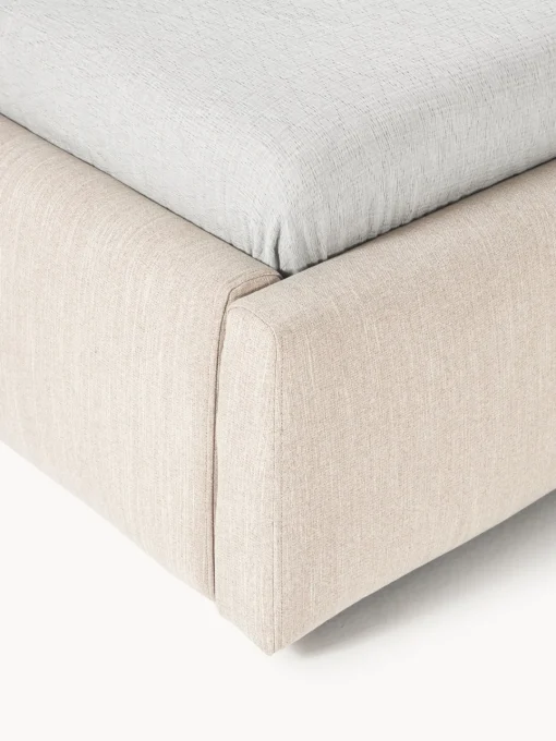 Camas Individuales|Camas Tapizadas>Westwing Collection Cama individual Cloud Tejido beige jaspeado