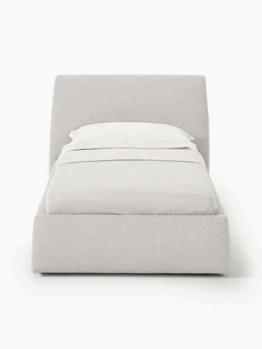 Camas Individuales|Camas Tapizadas>Westwing Collection Cama individual Cloud Tejido fino greige