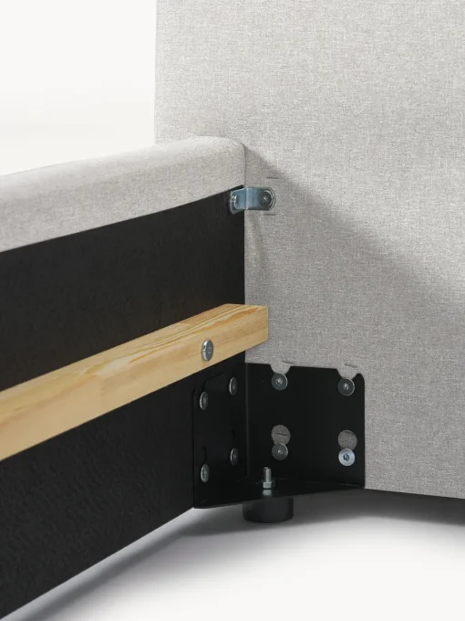 Camas Individuales|Camas Tapizadas>Westwing Collection Cama individual Cloud Tejido fino greige