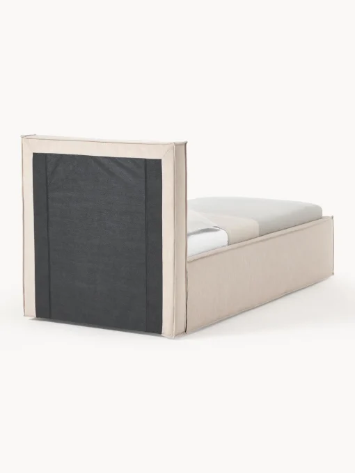 Camas Tapizadas|Camas Individuales>Westwing Collection Cama individual con espacio de almacenamiento Dream Tejido beige jaspeado