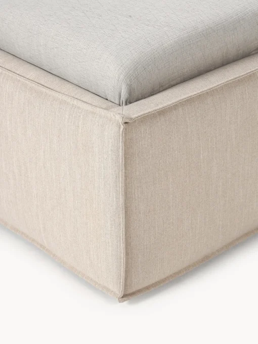 Camas Tapizadas|Camas Individuales>Westwing Collection Cama individual con espacio de almacenamiento Dream Tejido beige jaspeado
