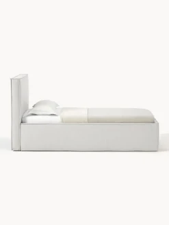 Camas Individuales|Camas Tapizadas></noscript>Westwing Collection Cama individual con espacio de almacenamiento Dream Tejido jaspeado greige