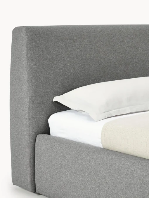 Camas Individuales|Camas Tapizadas>Westwing Collection Cama individual con espacio de almacenamiento Cloud Tejido fino gris antracita