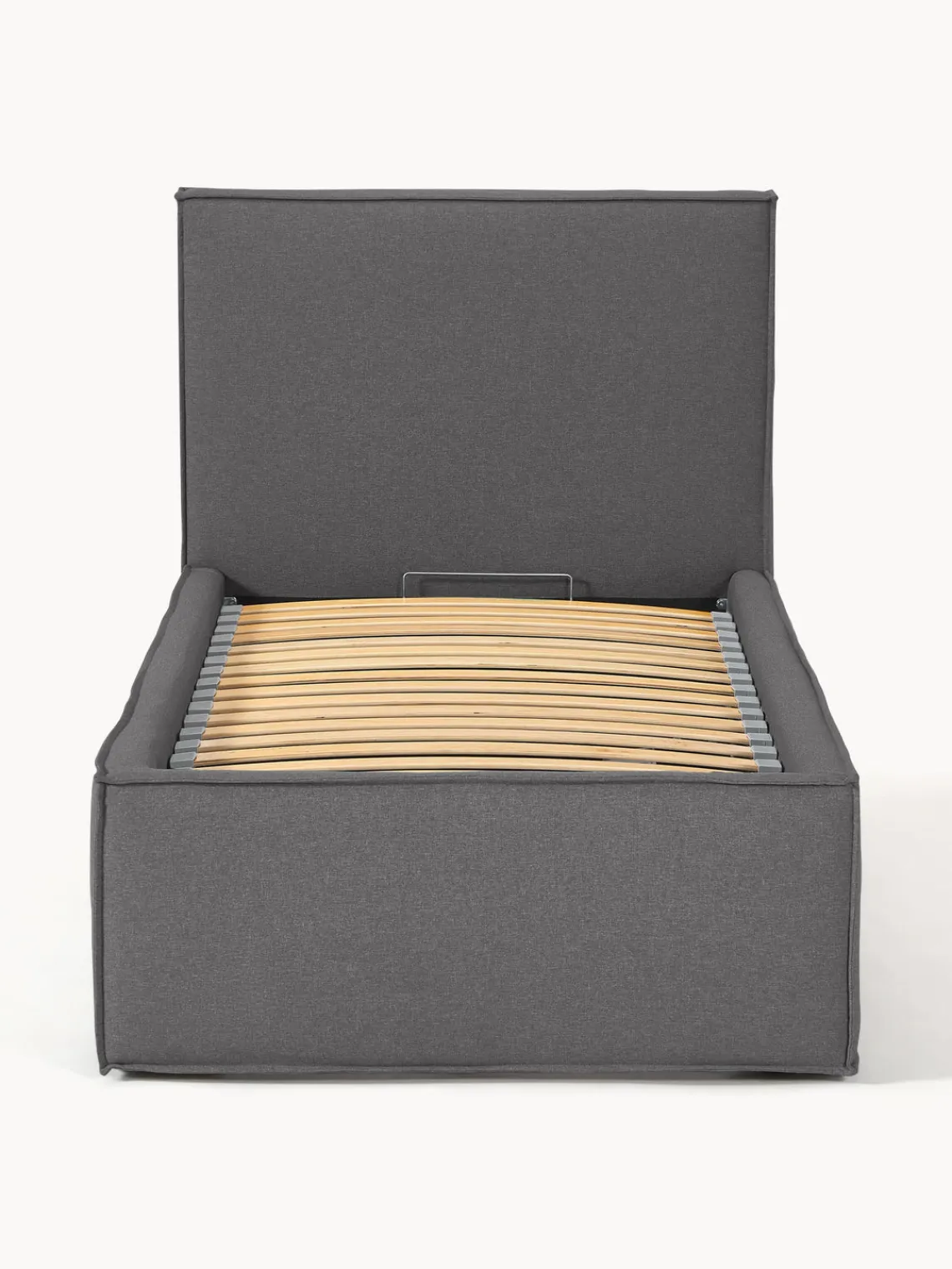 Camas Individuales|Camas Tapizadas>Westwing Collection Cama individual con espacio de almacenamiento Dream Tejido fino gris antracita