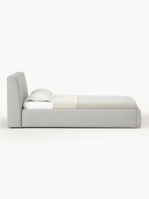 Camas Individuales|Camas Tapizadas>Westwing Collection Cama individual con espacio de almacenamiento Cloud Tejido fino gris claro
