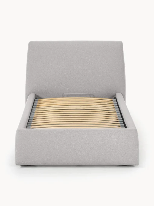Camas Individuales|Camas Tapizadas>Westwing Collection Cama individual con espacio de almacenamiento Cloud Tejido fino gris claro