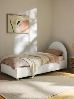 Outlet Cama individual de borreguillo Ebba Camas Individuales|Camas Tapizadas