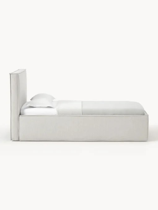 Camas Individuales|Camas Tapizadas>Westwing Collection Cama individual Dream Tejido jaspeado greige